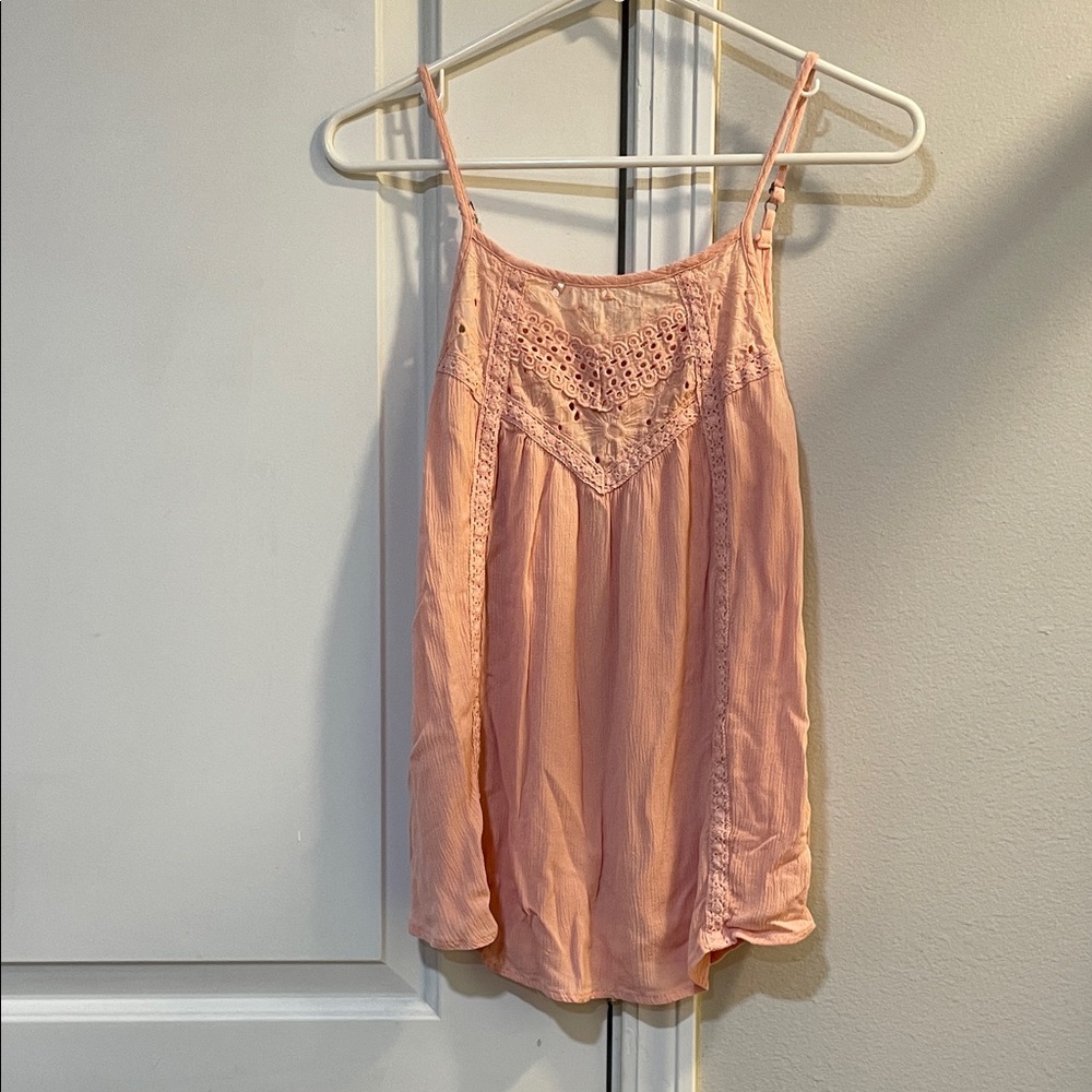 Pink Lace Detail Women's Top